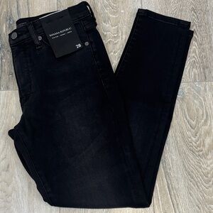 New NWT Banana Republic Black Mid Rise Skinny Ankle Jeans Size 28 Stretch